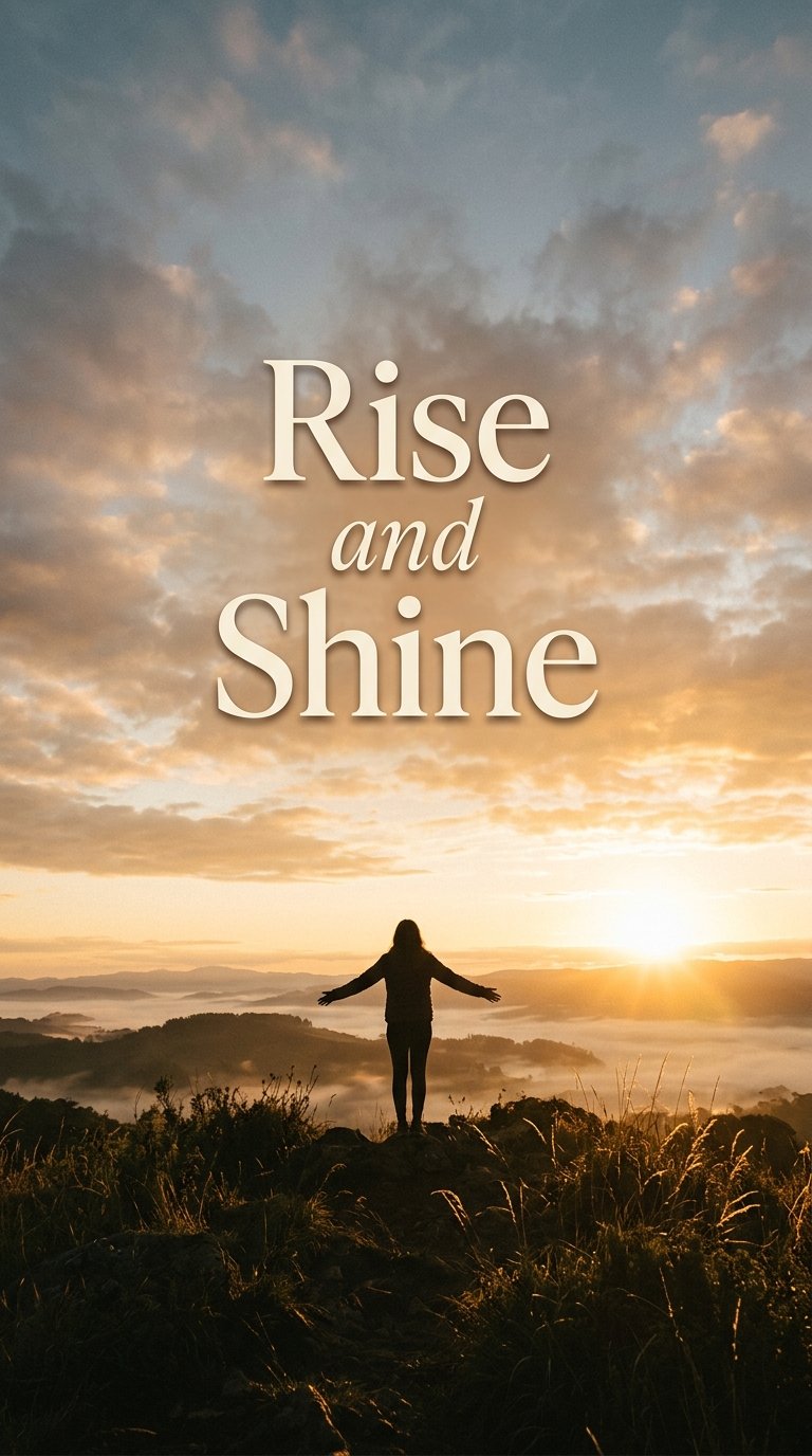 Rise and Shine — person silhouette on hilltop at sunrise