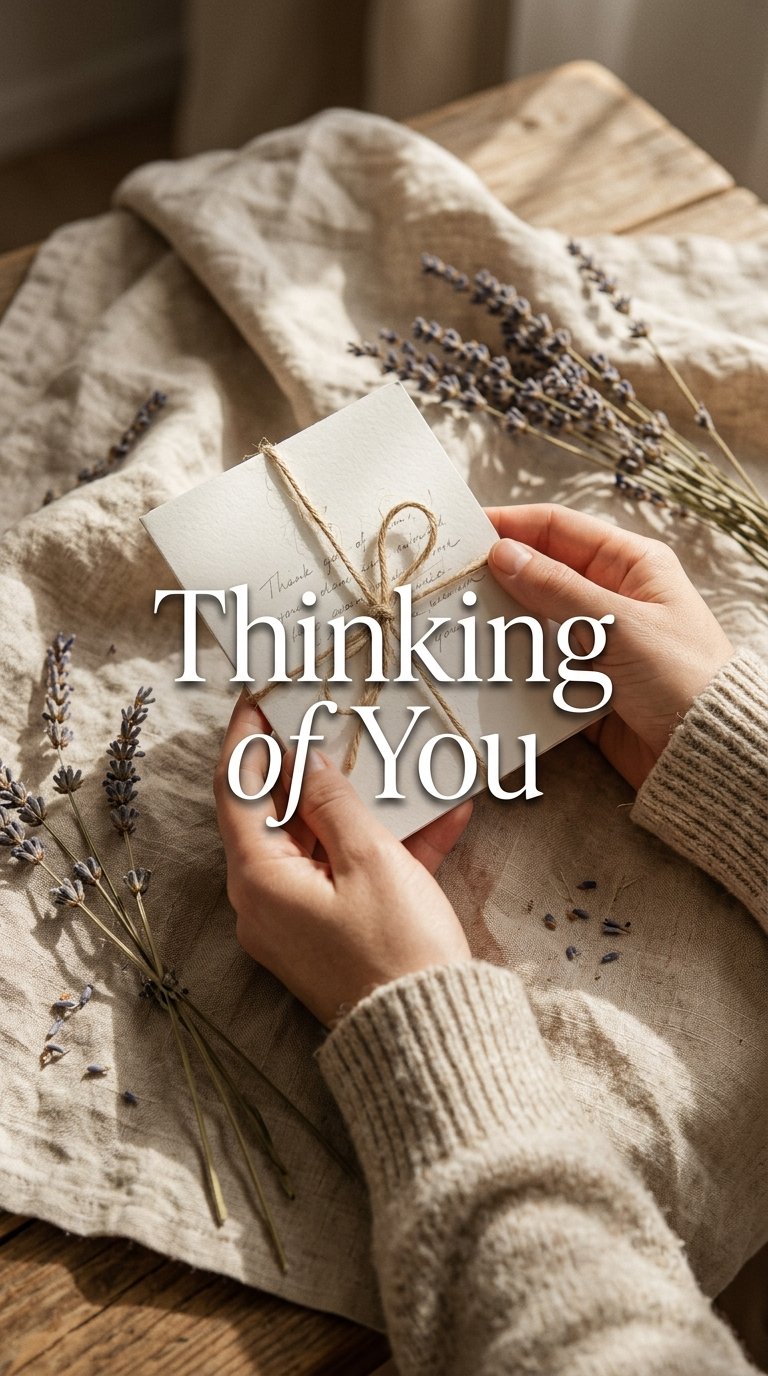 Thinking of You — hands holding sympathy card